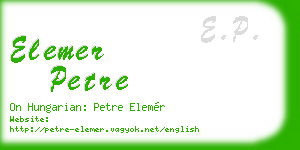 elemer petre business card